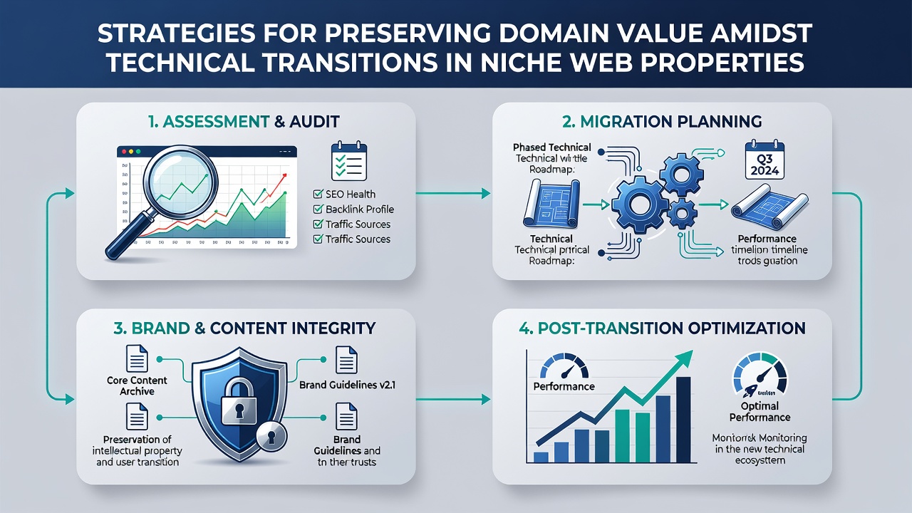 Technical team monitoring domain metrics during a CMS migration process